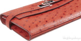 Hermes Kelly Wallet Brick Ostrich Wallet PHW