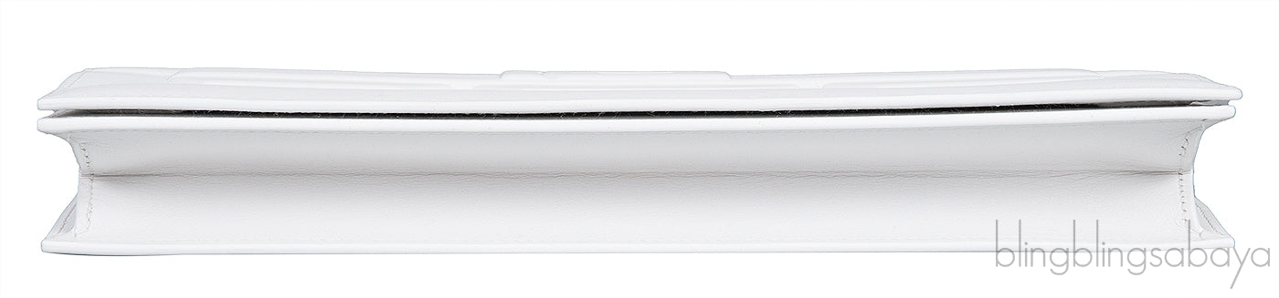 Shadow White Kelly Cut Pochette Swift