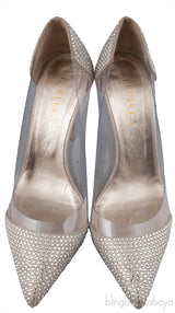 PVC Light Gold Crystal Heels