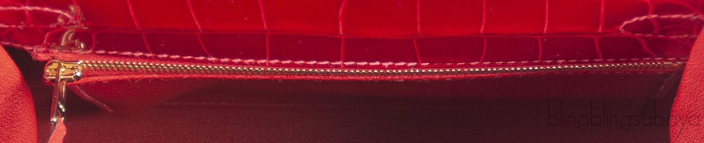 Kelly 25 Red Braise Crocodile GHW