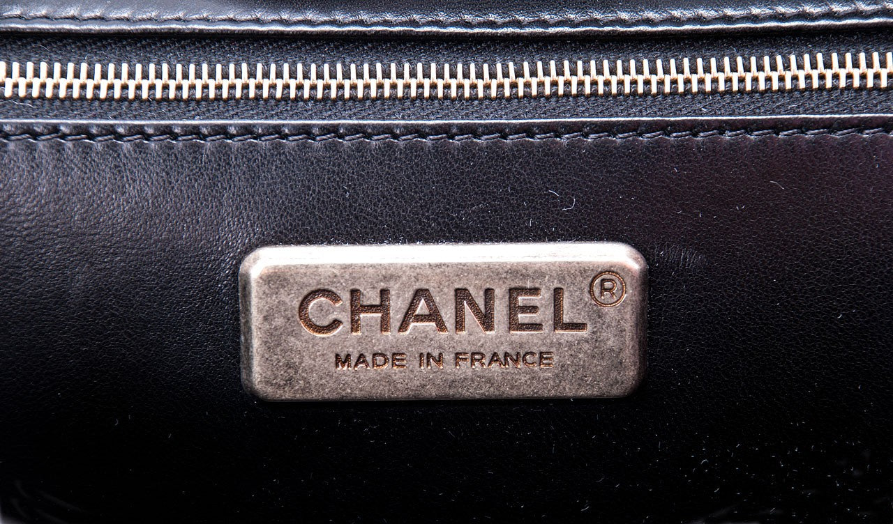 Classic Jumbo Black Shiny Croco