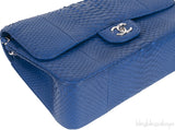 Chanel Classic Blue Python Jumbo Flap Bag