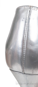 Metallic Silver Pointed Toe Heels