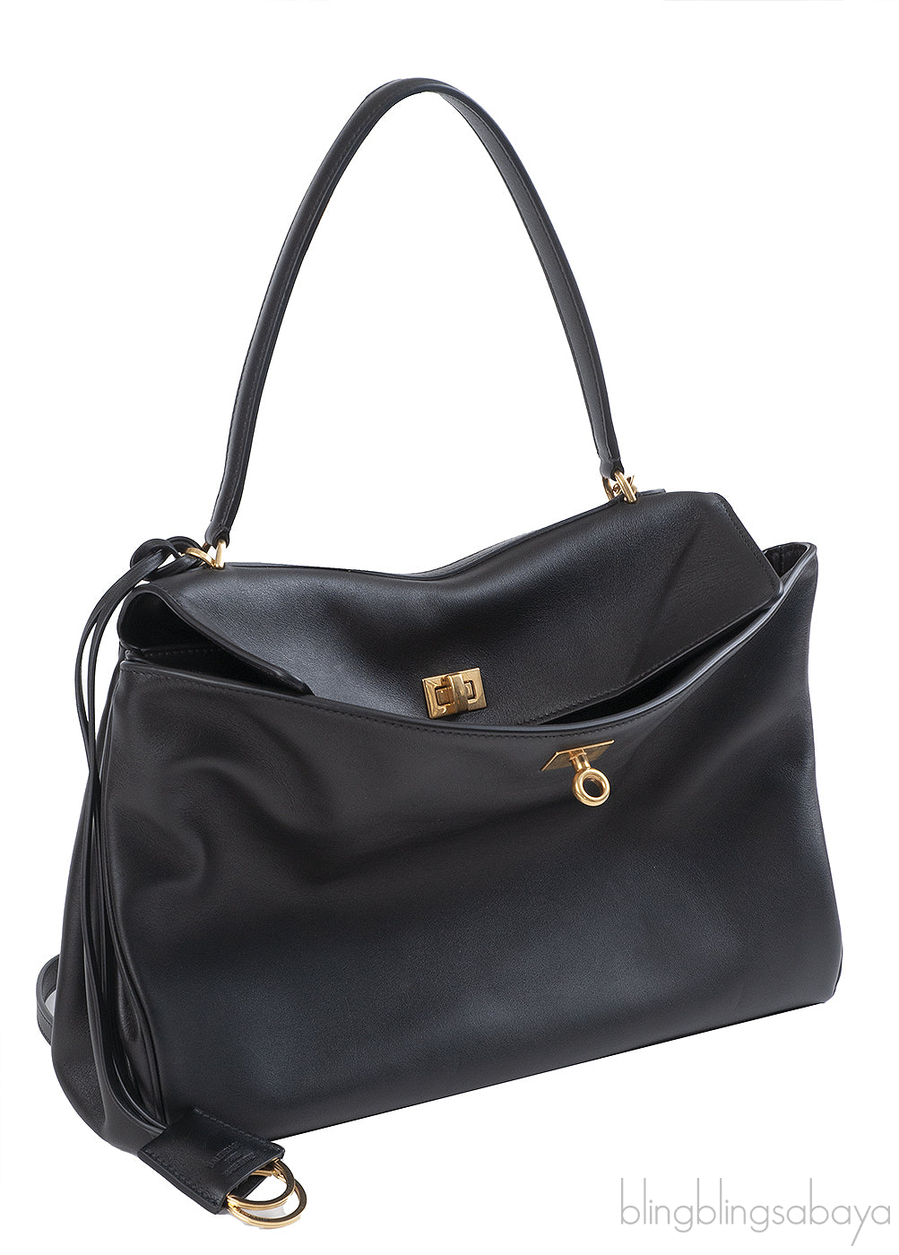 BALENCIAGA BLACK MEDIUM RODEO HANDBAG