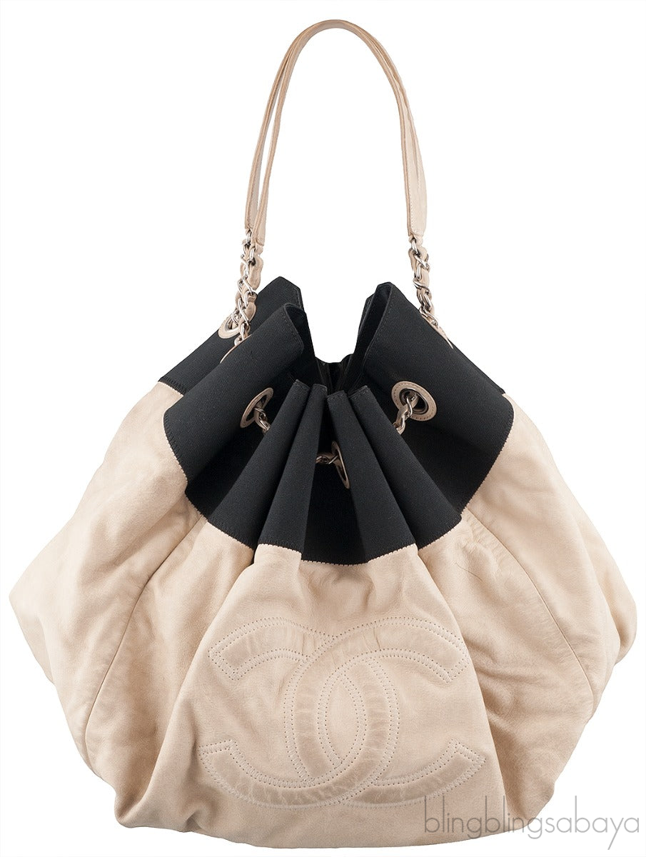 CC Off-white Drawstring Shopper Tote