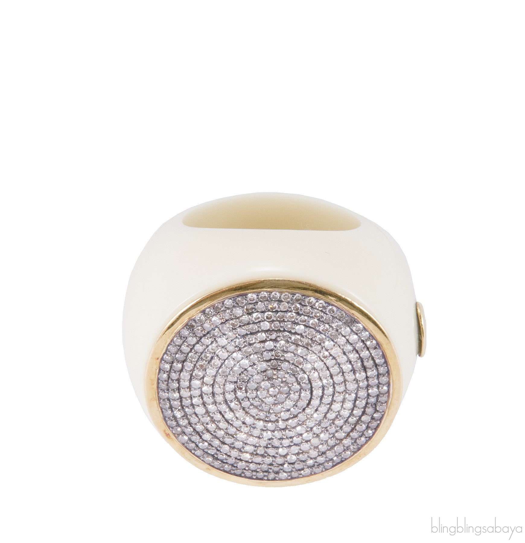 14kt Backlite & Diamond Ring