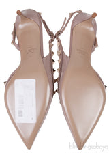 Spike Rockstud Nude Slingback Mini Heels