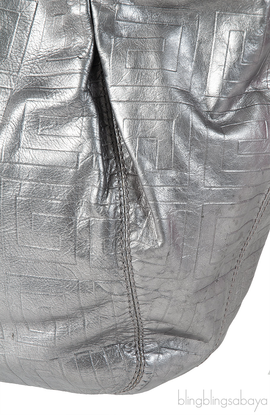 Givenchy Metallic Grey GG Leather Hobo Bag