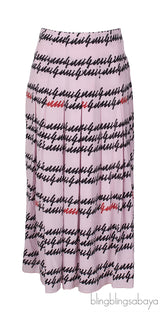 Gucci Pink Printed Longsleeves Top and Skirt