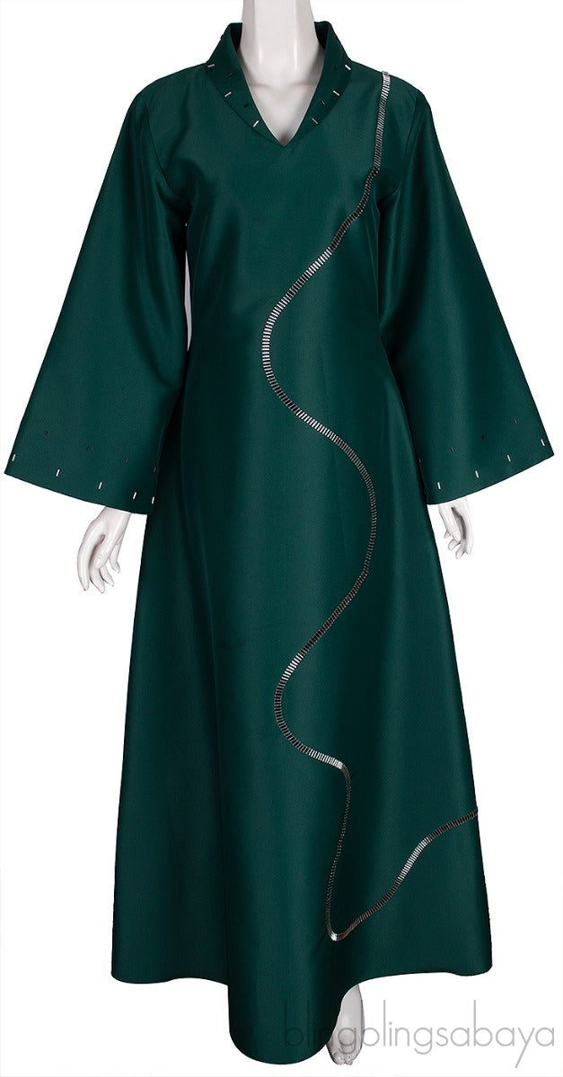 Emerald Green Beads Embellished Dress