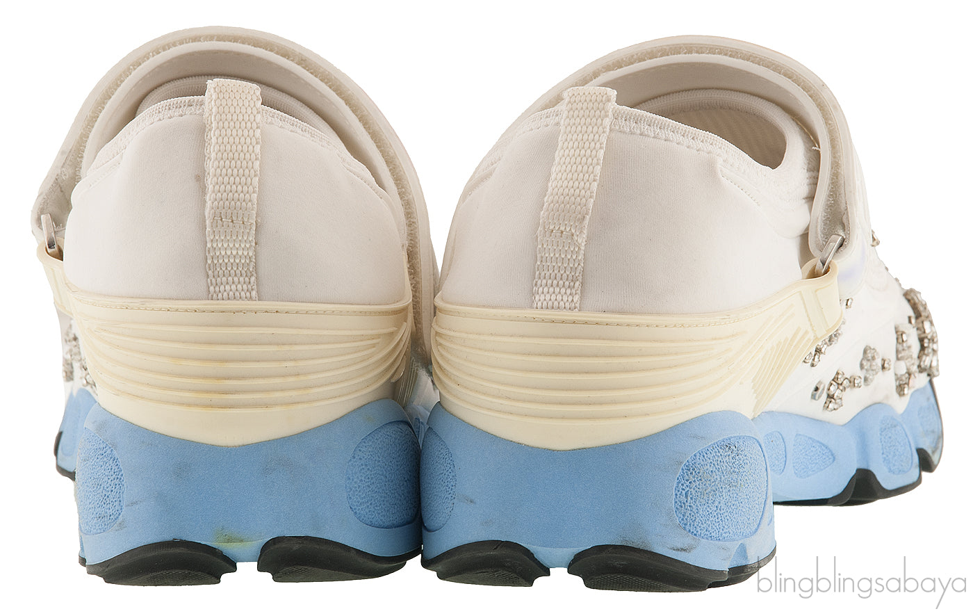 White Crystal Embellished Sneakers