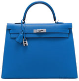 Kelly 35 Blue Mykonos Epsom Sellier