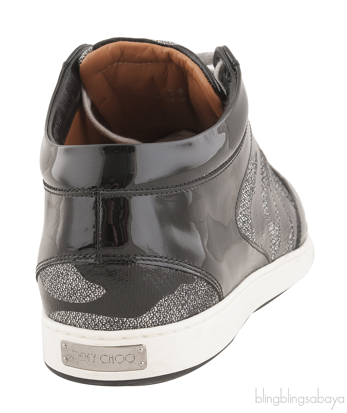 Black Patent Camou Silver Sneakers