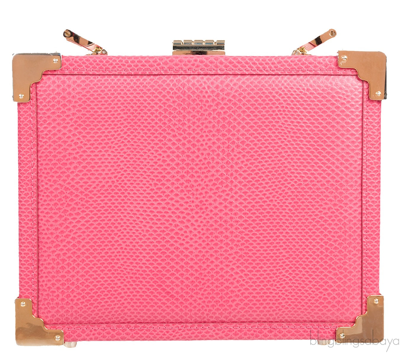 Lizard-Embossed Leather Shoulder Bag