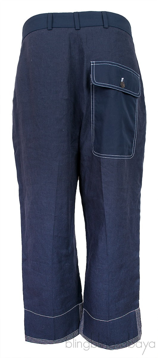Navy Blue Cropped Trouser