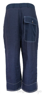 Navy Blue Cropped Trouser