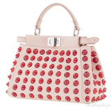 Beige Red Studded Peekaboo