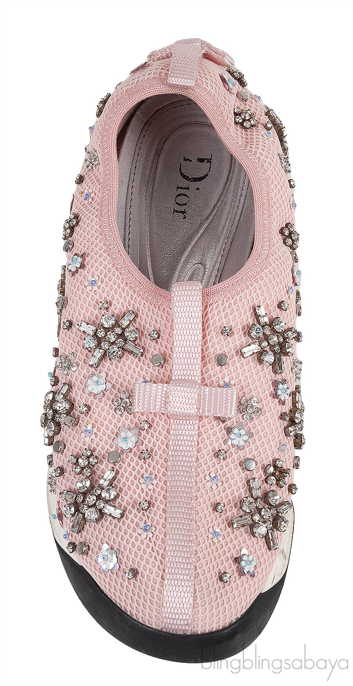 Pink Embellished Fusion Sneakers