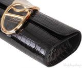 Egee Black Crocodile Clutch GHW