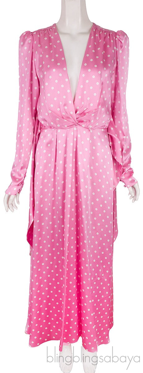 Pink Polka-dot Silk Dress