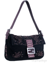 Black Beads Embroidered Baguette