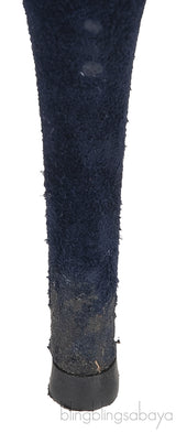 Gianvito Rossi Blue Knitted Pointed Toe Ankle Boots