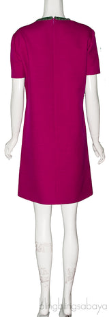 Crystal Emb. Bow Neckline Dress