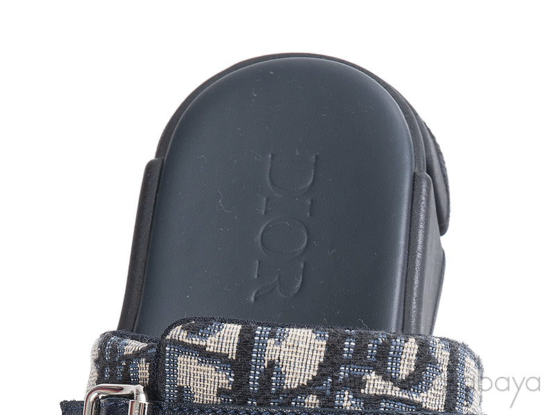 Dior Beige and Black Dior Oblique Technical Jacquard Kids Sandals