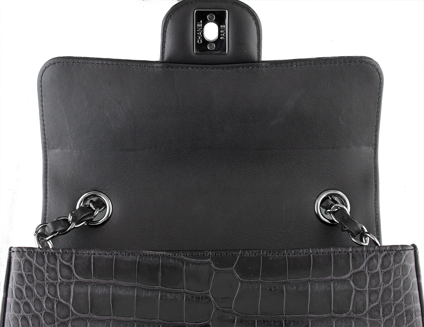 Dark Grey Crocodile Mini Bag