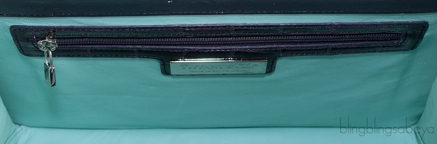 Purple Cornelia Lunch Box Crocodile Bag