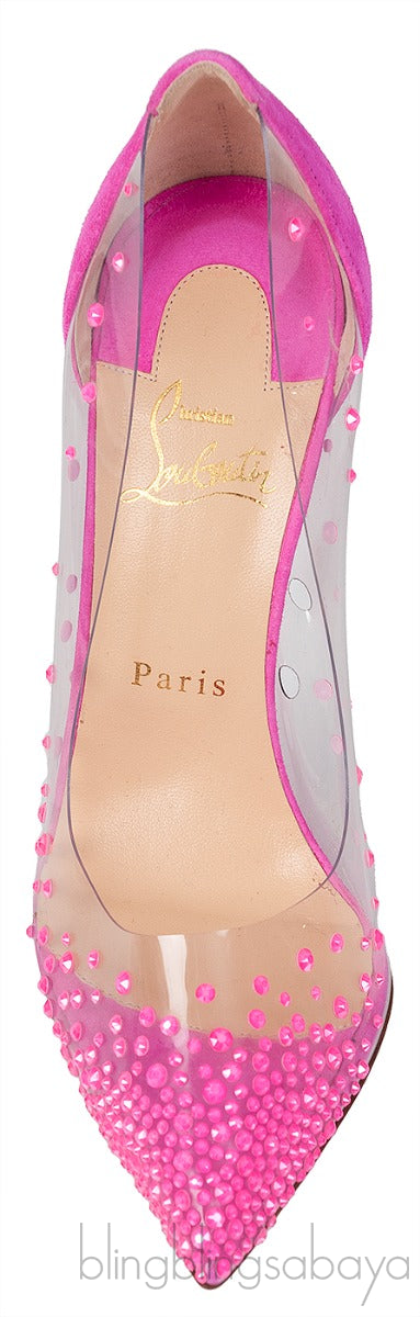 Pink PVC Crystal Heels