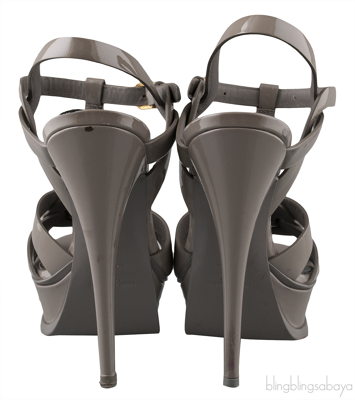 Tribute Grey Patent Sandals