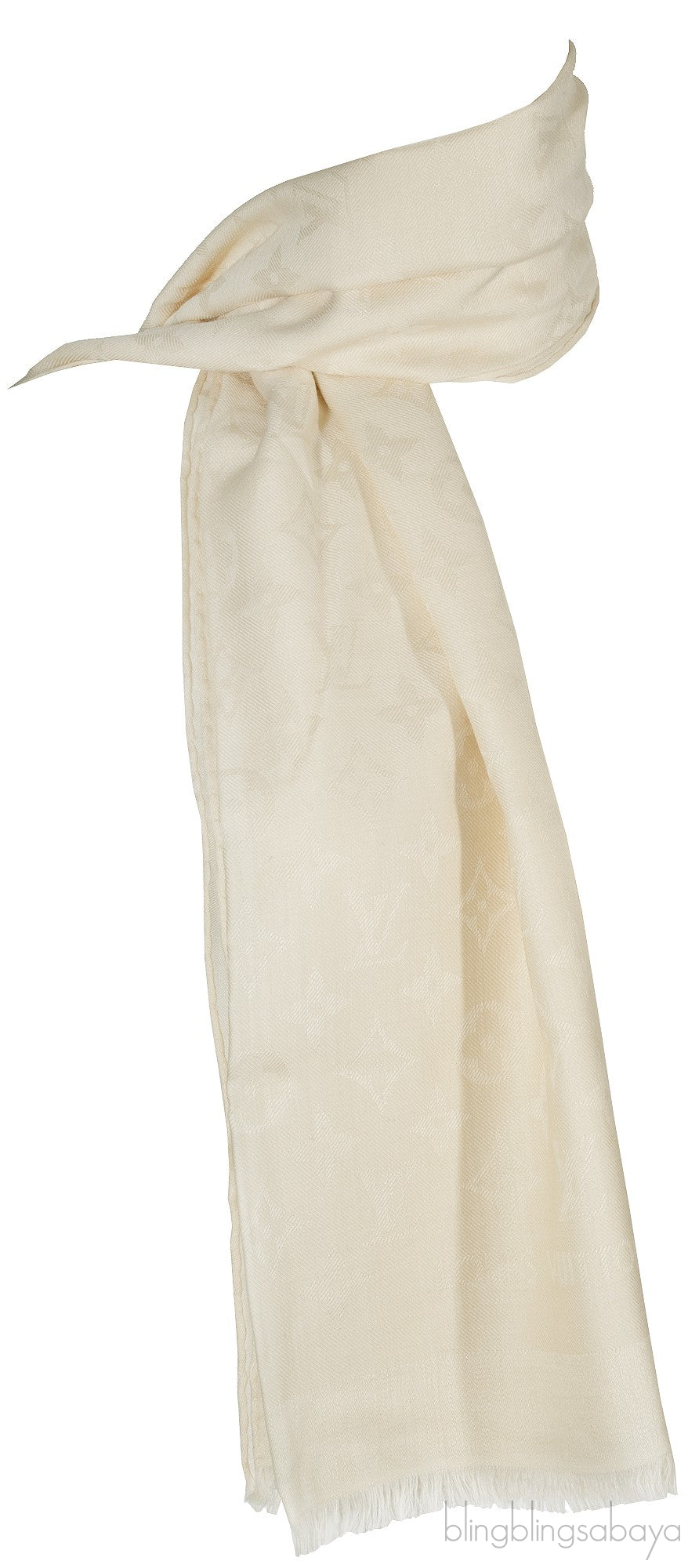 Monogram Beige Cashmere Shawl