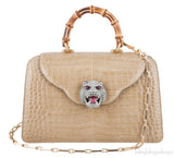 Thiara Bamboo Handle Crocodile Bag