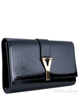 CHYC Clutch in Black Patent
