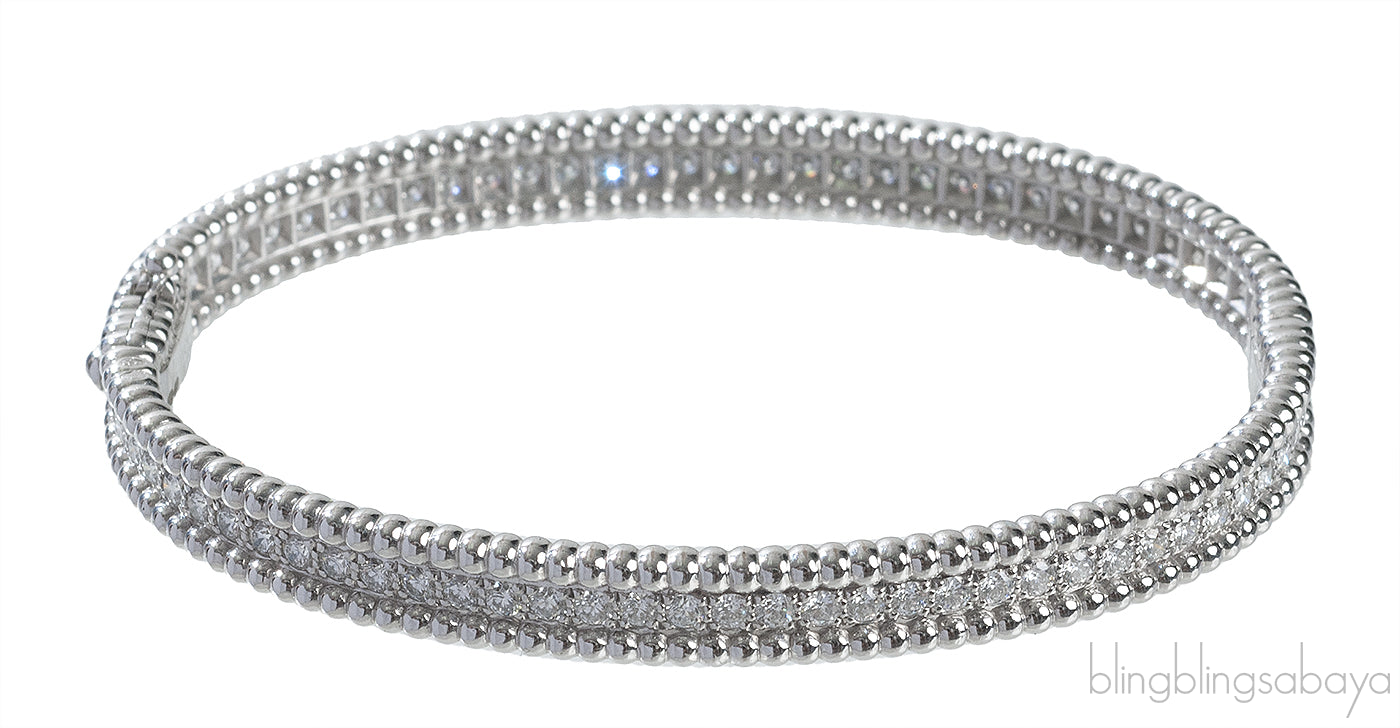 Perlee Diamond White Gold Bracelet One Row
