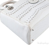Christian Dior Lady Dior White Printed Crocodile Medium Bag