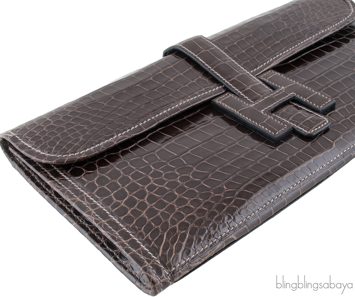 Jige Clutch Crocodile Graphite