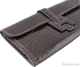 Jige Clutch Crocodile Graphite
