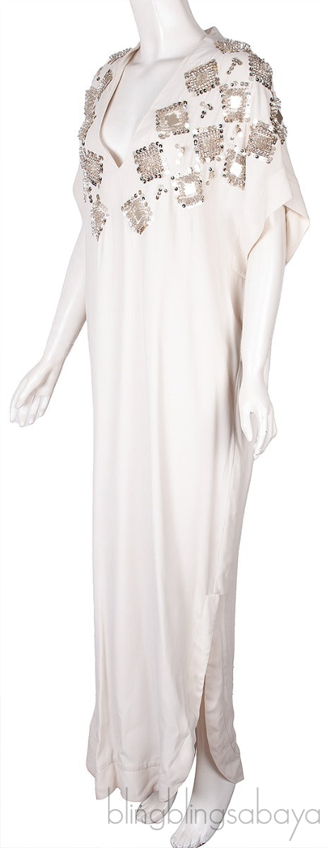 Off-white Sequin & Bead Emb. Dress