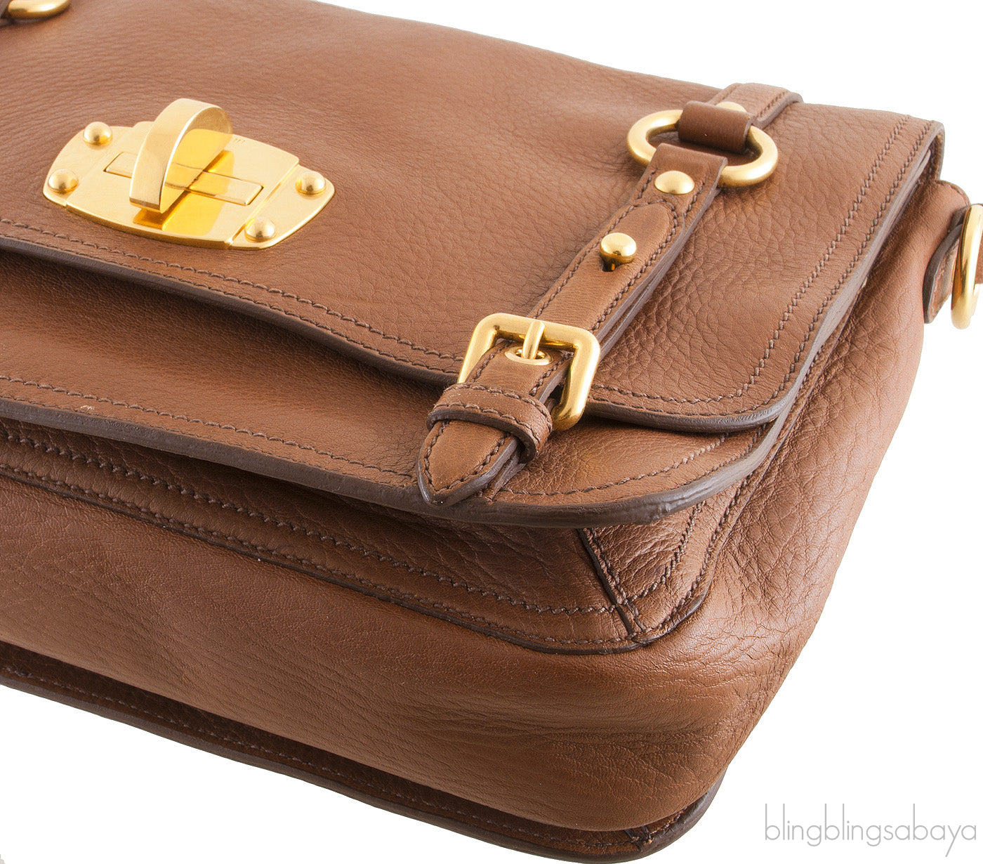 Miu Miu Patina Brown Cervo Leather Bag