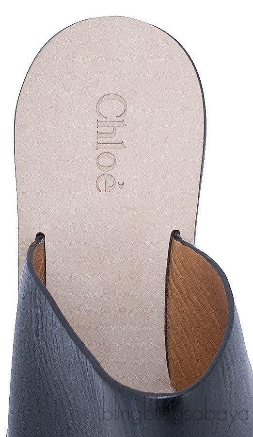 Hammered Gold Tone Wedge Mule