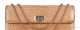 Beige Cornelia Lunch Box Crocodile Bag