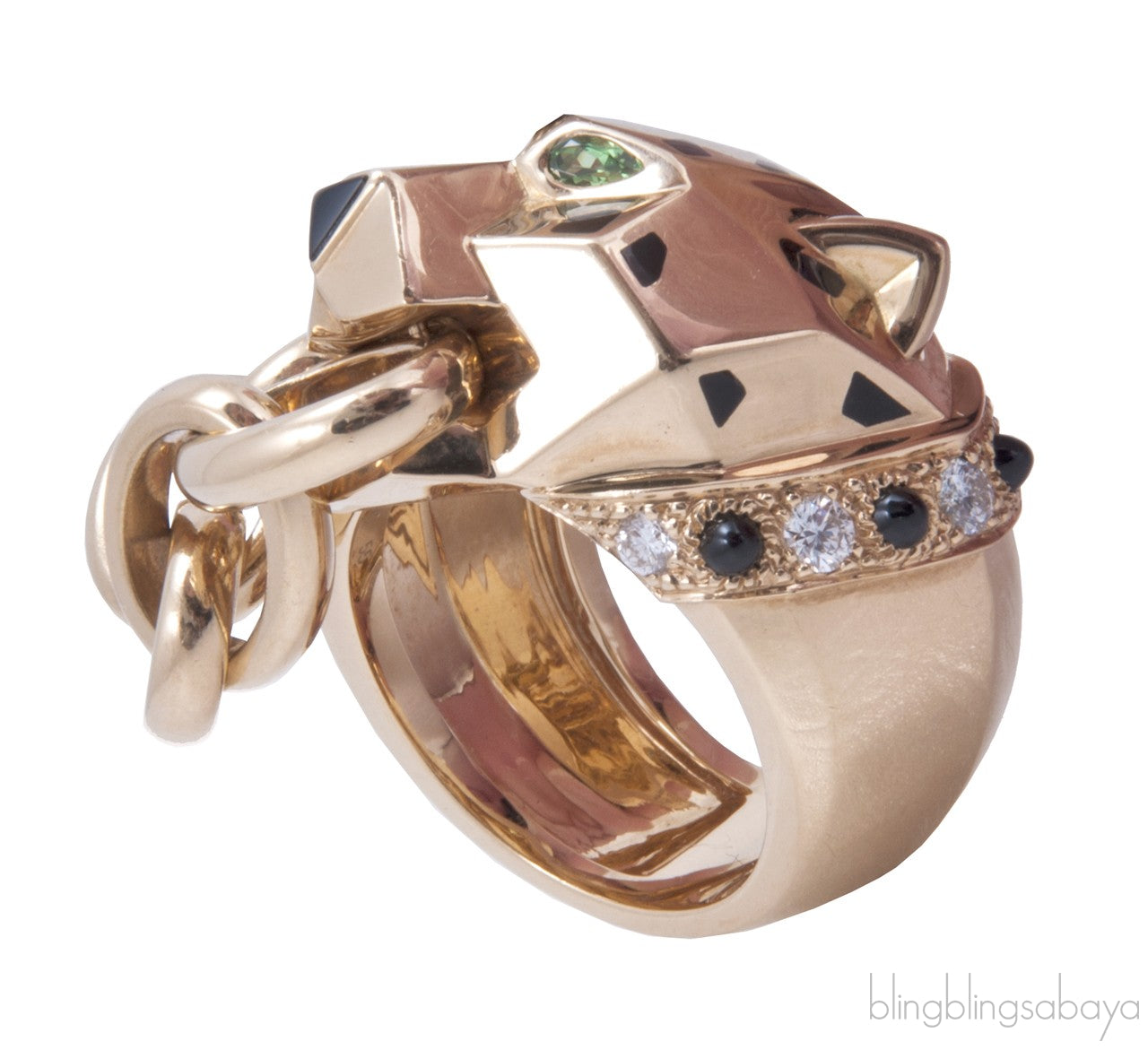Panthere Yellow Gold Chain Ring