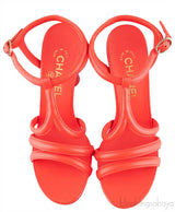 Parthenon Grecian Gladiator Column Heels Orange