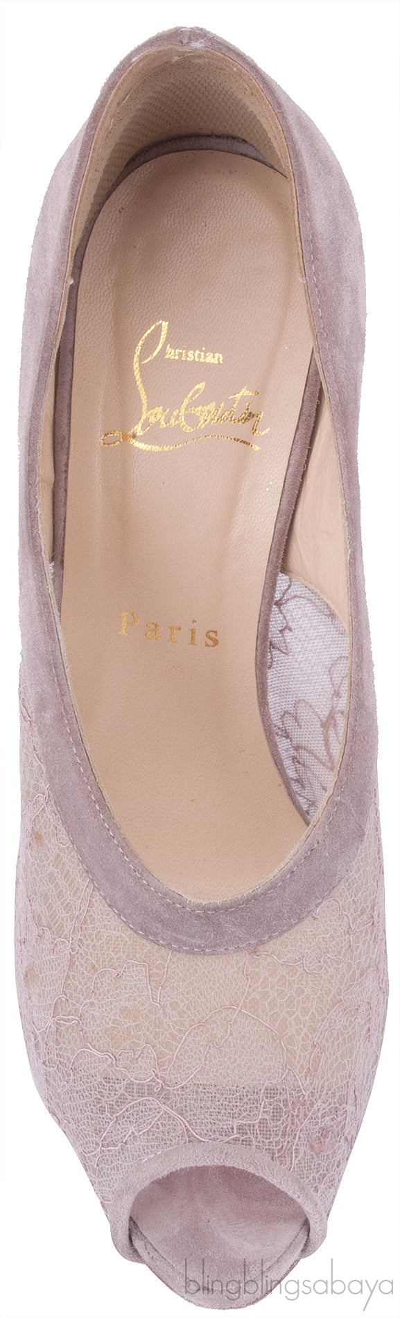 Old Rose Mesh Suede Peep Toe Pump