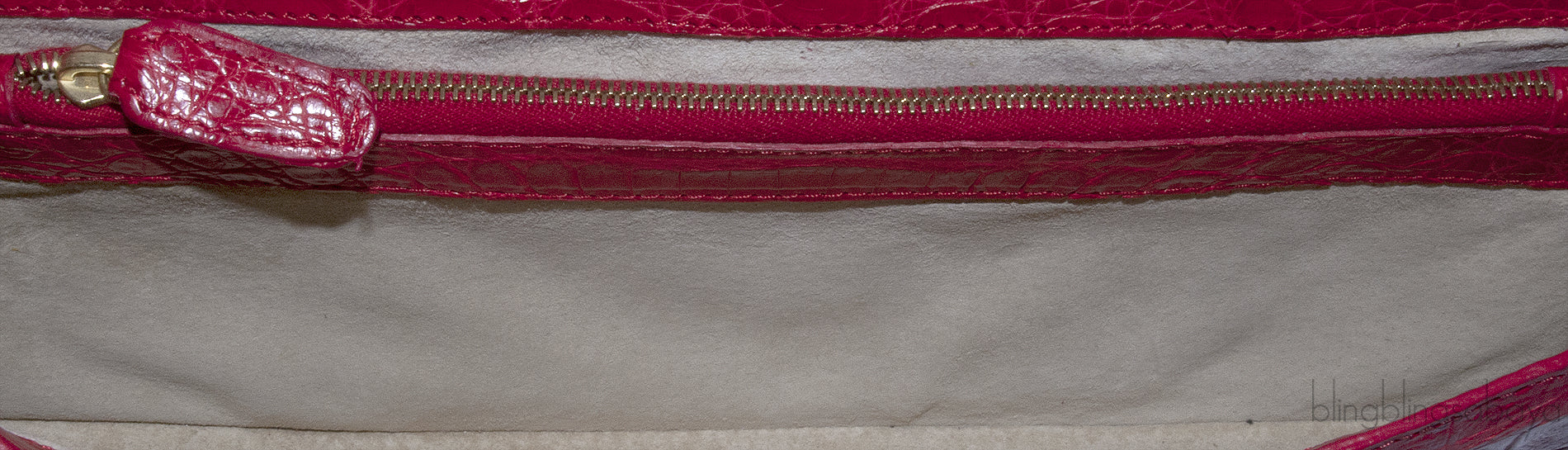Pinkish Red Crocodile Fold-over Clutch*
