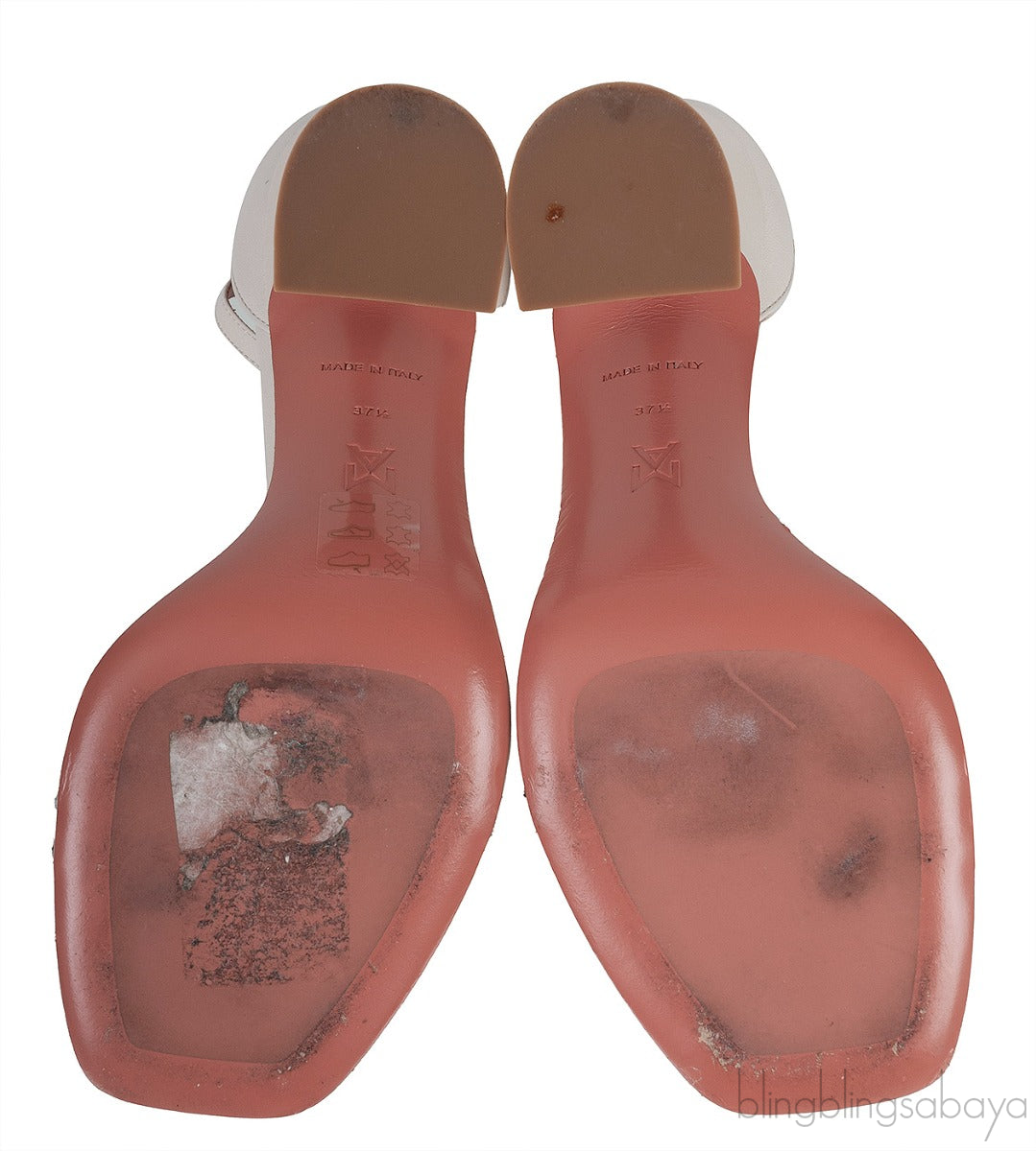 White PVC One Finger Crystal Sandals