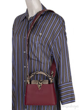 Burgundy Natural Python Mini Capucine Bag