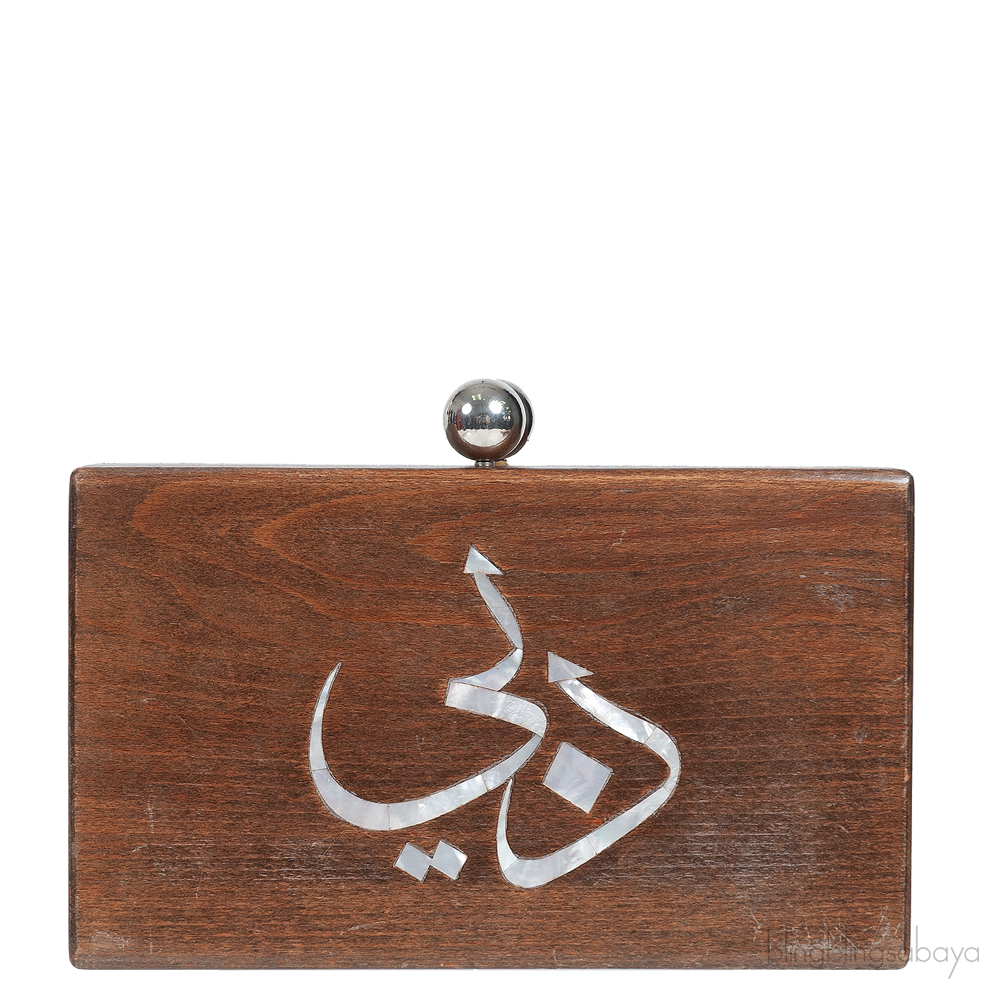 Shell Inlay Wood Clutch